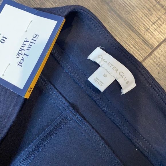 Charter Club Navy High Rise Slim Leg Ankle Dress Pant NWT - Picture 12 of 12